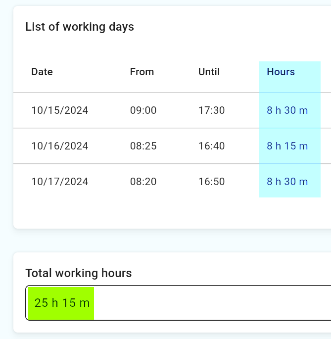 Time tracking app - legal obligations