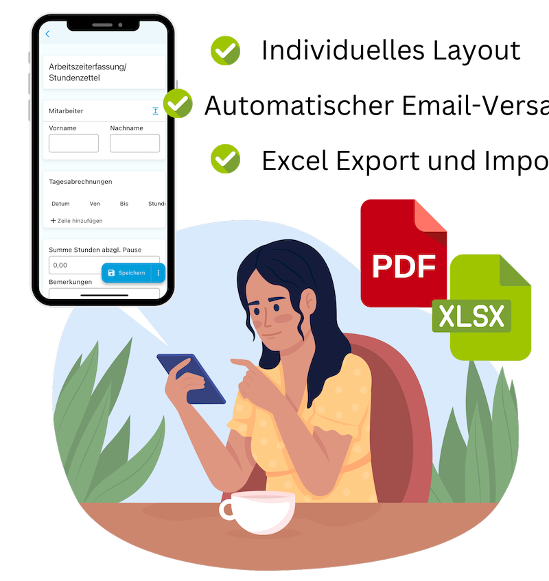 Zeiterfassung app - anpassbares Formular