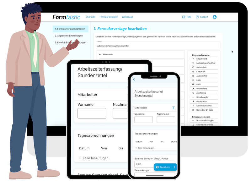Zeiterfassung app - formular designer