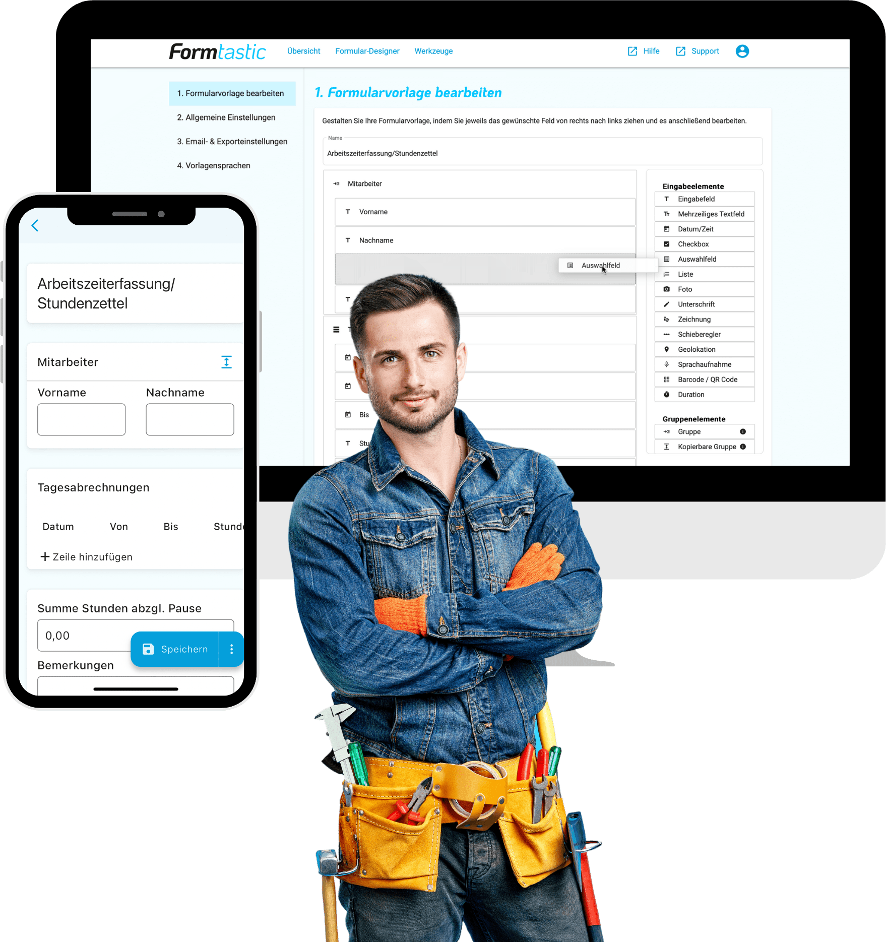 Handwerker Formularvorlage transparent