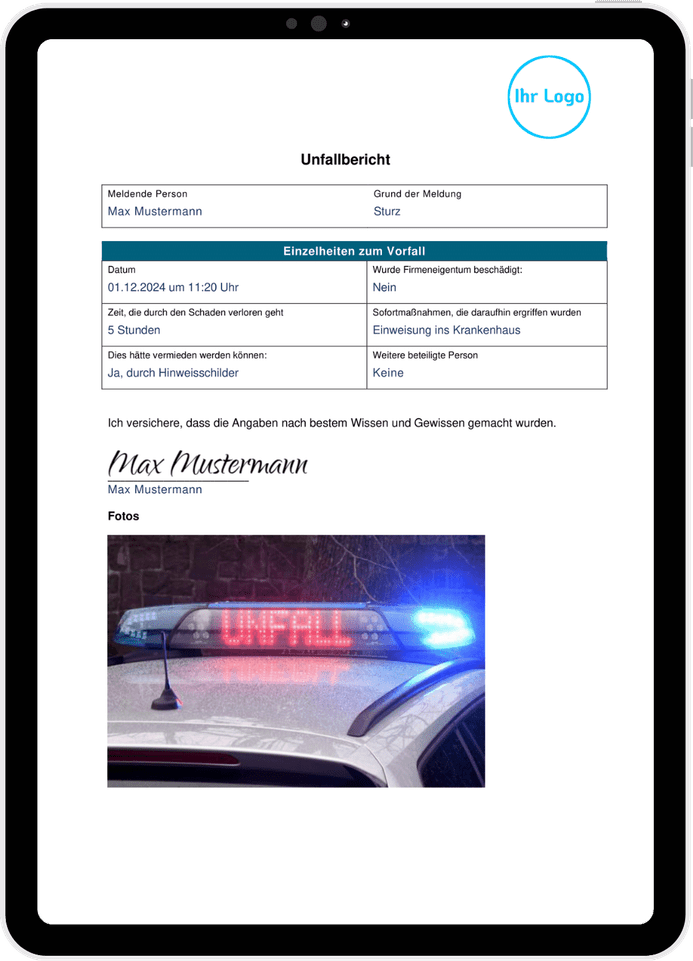 Vorlage Unfallbericht Vorlage Unfallbericht
