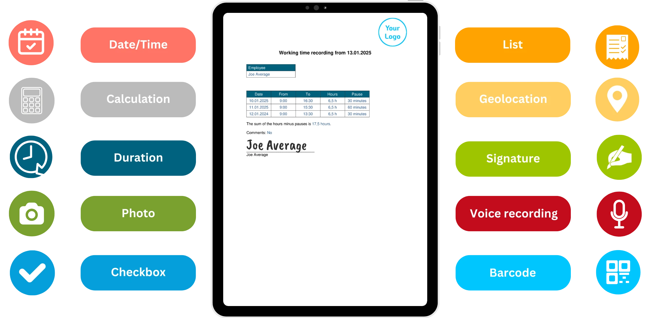 App Template - Working time recording