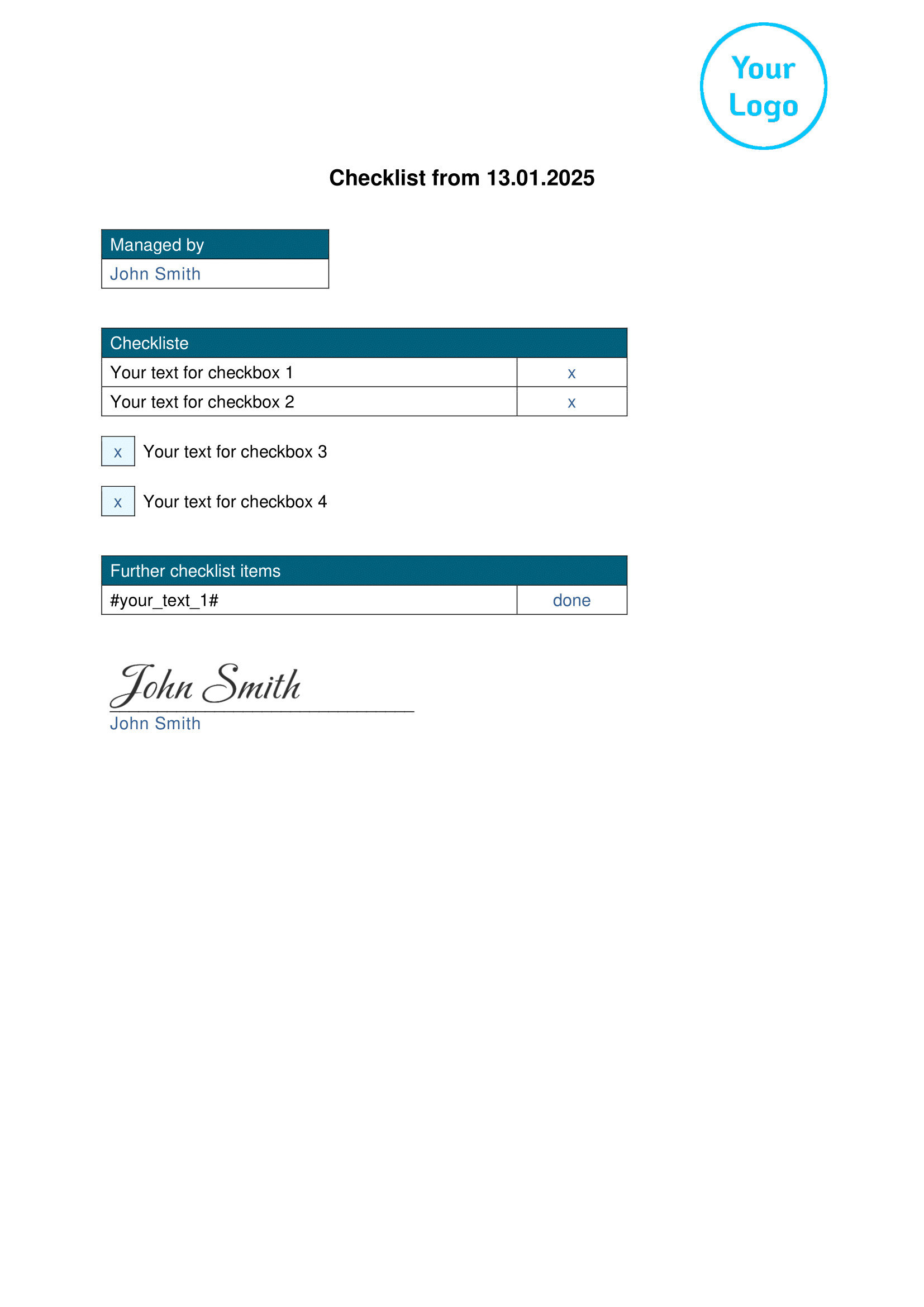 Checklist