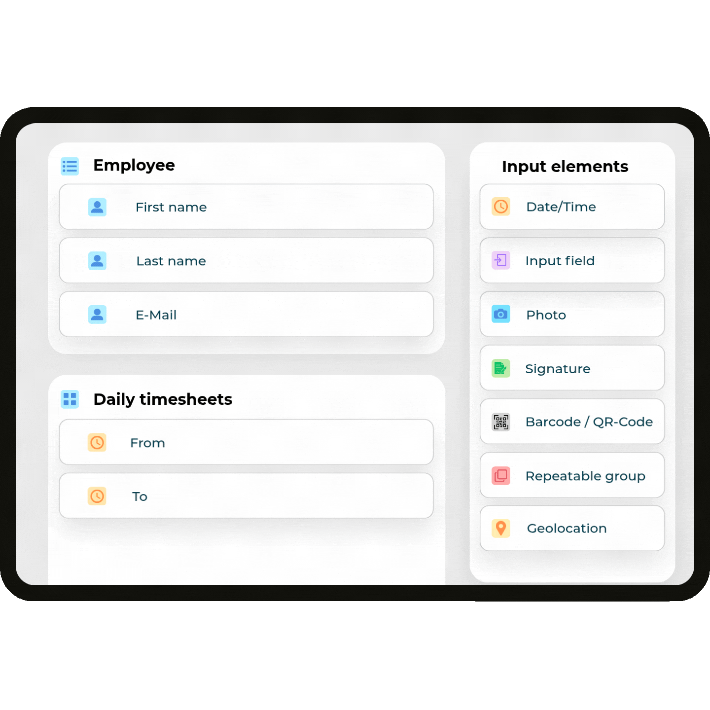 Formtastic form builder – drag and drop input fields to build a form