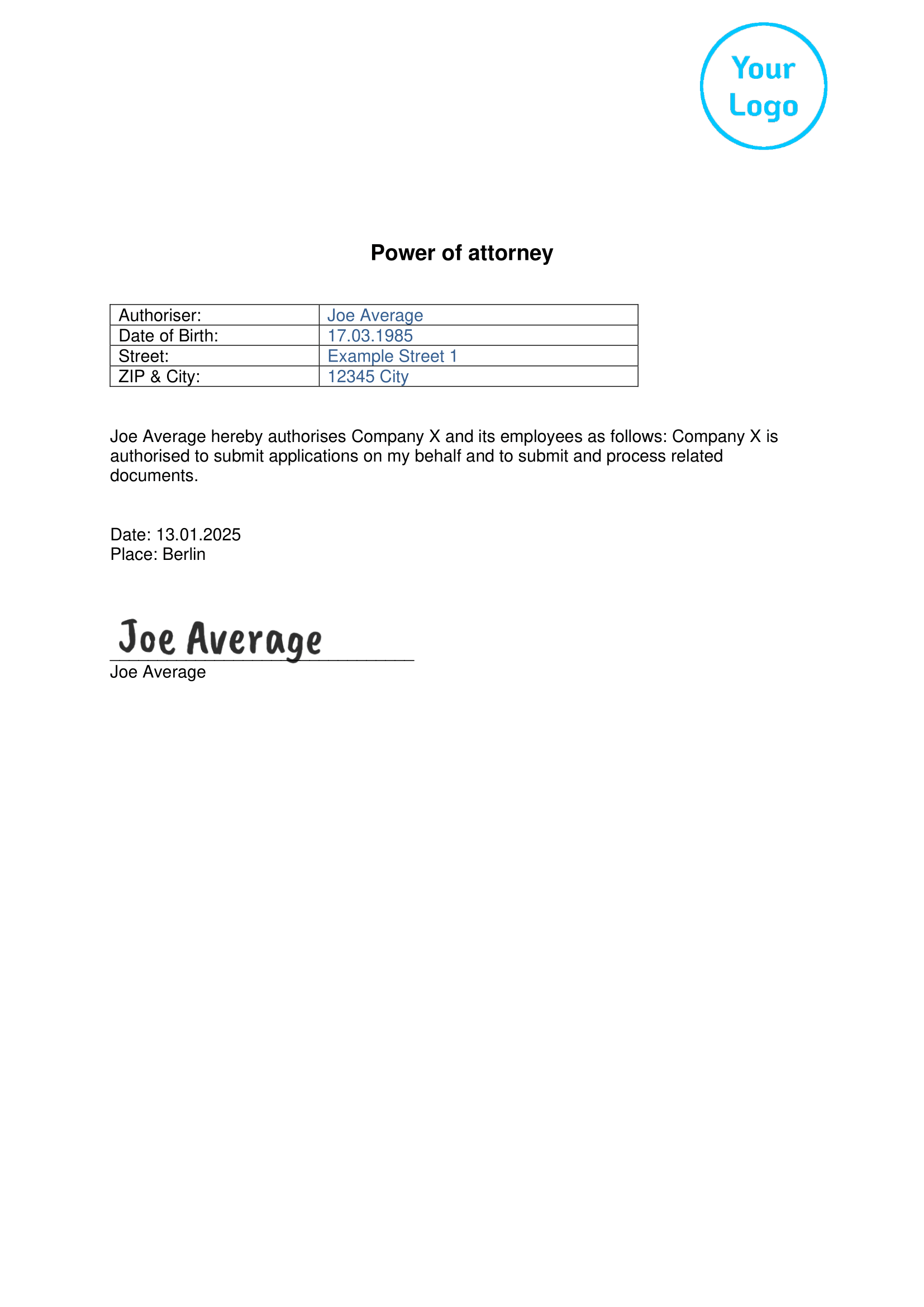 Power of Attorney