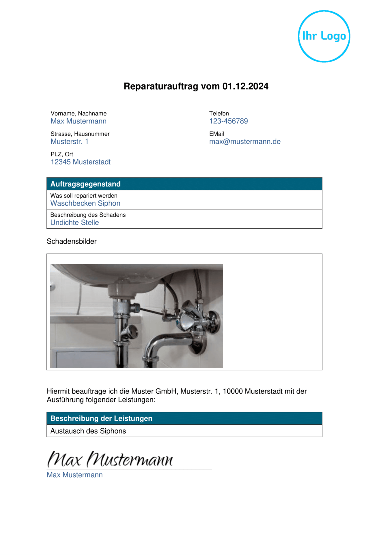 Reparaturauftrag