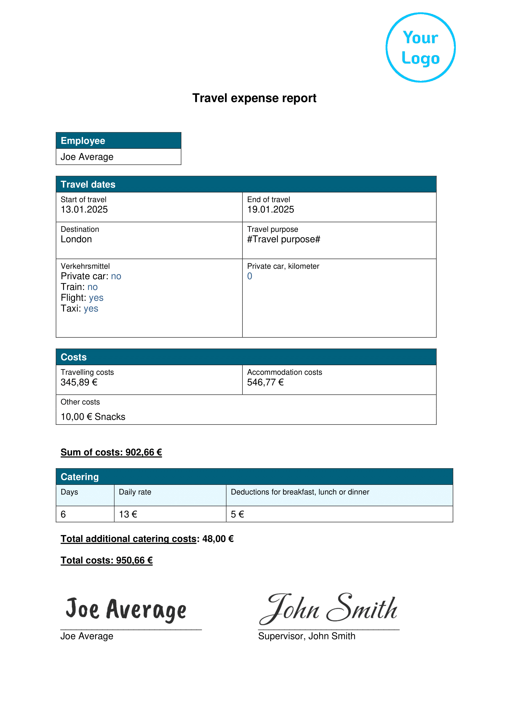 Travel Expense Report