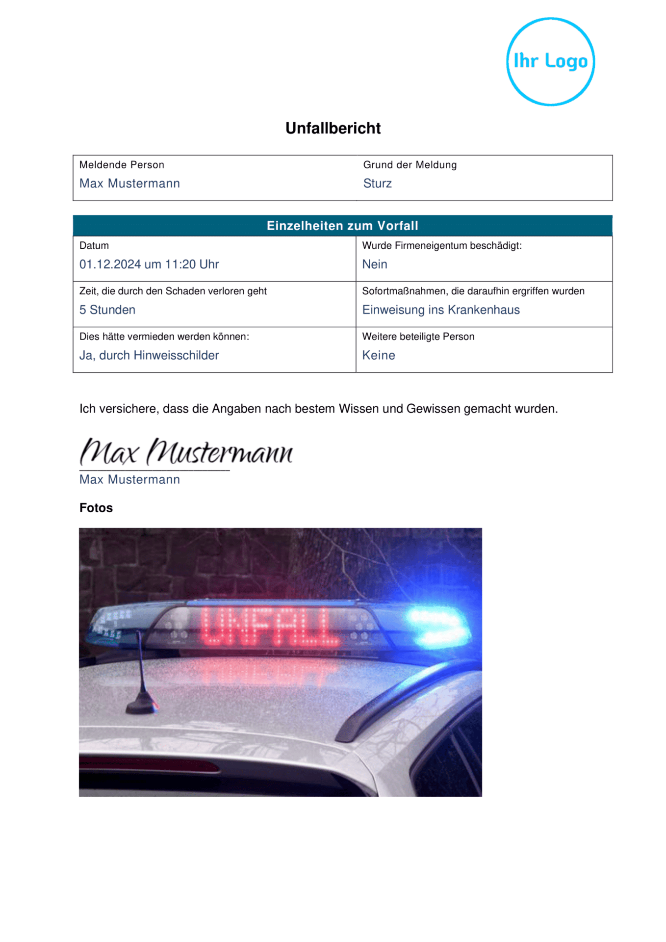 Unfallbericht