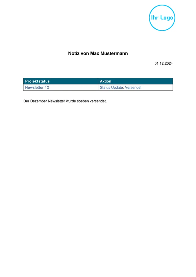 Formularvorlage Notiz: Beispiel-PDF aus der Formtastic App